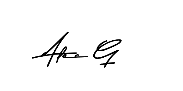 Make a beautiful signature design for name Alec G. With this signature (Asem Kandis PERSONAL USE) style, you can create a handwritten signature for free. Alec G signature style 9 images and pictures png