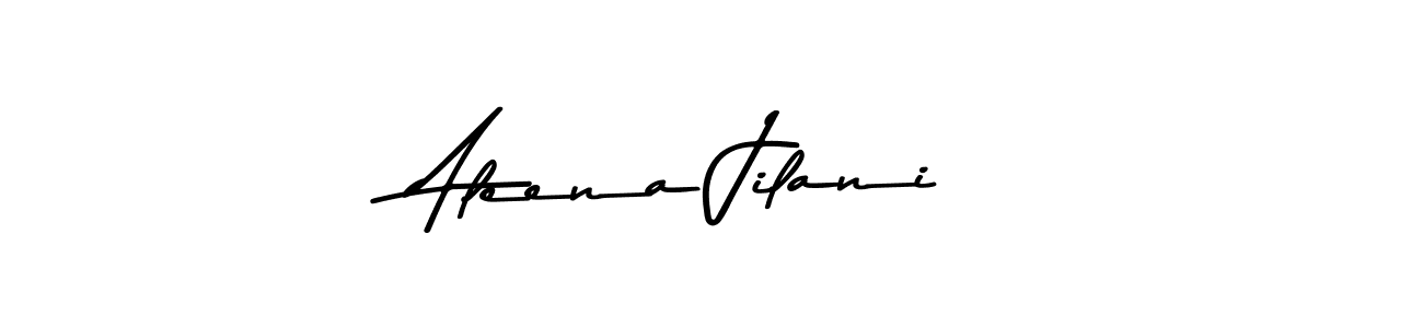 How to make Aleena Jilani name signature. Use Asem Kandis PERSONAL USE style for creating short signs online. This is the latest handwritten sign. Aleena Jilani signature style 9 images and pictures png