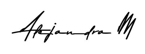 A timeless handwritten aesthetic for Alejandra M. The Asem Kandis PERSONAL USE font gives your signature a handcrafted feel with natural curves. Alejandra M signature style 9 images and pictures png