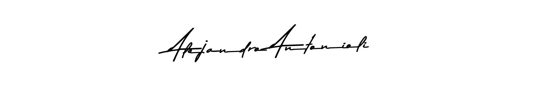 How to make Alejandro Antonioli name signature. Use Asem Kandis PERSONAL USE style for creating short signs online. This is the latest handwritten sign. Alejandro Antonioli signature style 9 images and pictures png