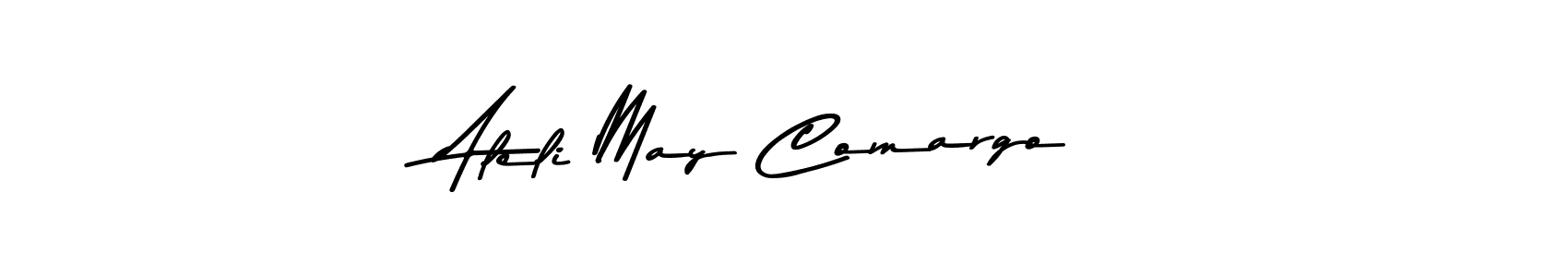 Create a beautiful signature design for name Aleli May Comargo. With this signature (Asem Kandis PERSONAL USE) fonts, you can make a handwritten signature for free. Aleli May Comargo signature style 9 images and pictures png