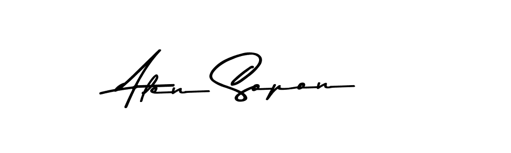 Use a signature maker to create a handwritten signature online. With this signature software, you can design (Asem Kandis PERSONAL USE) your own signature for name Alen Sopon. Alen Sopon signature style 9 images and pictures png