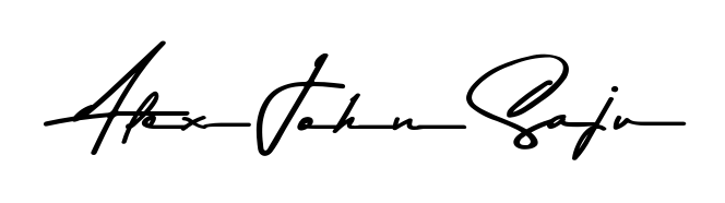Enhance your business communications with Alex John Saju signature in Asem Kandis PERSONAL USE lettering. Clean, modern, and universally compatible. Alex John Saju signature style 9 images and pictures png