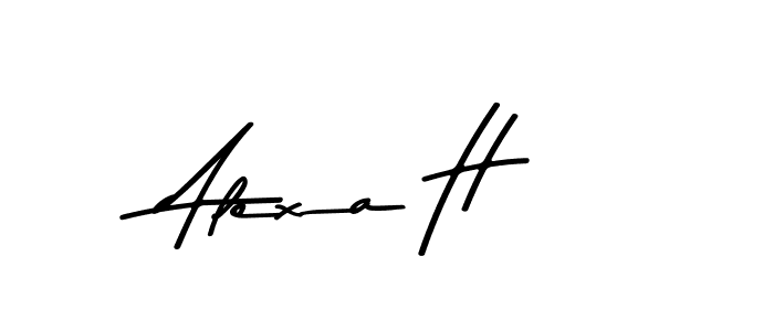 Create a beautiful signature design for name Alexa H. With this signature (Asem Kandis PERSONAL USE) fonts, you can make a handwritten signature for free. Alexa H signature style 9 images and pictures png