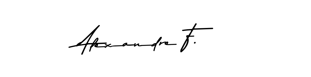 How to make Alexandre F. name signature. Use Asem Kandis PERSONAL USE style for creating short signs online. This is the latest handwritten sign. Alexandre F. signature style 9 images and pictures png