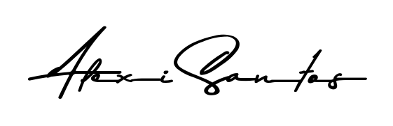 Looking for an artistic signature for Alexi Santos? The Asem Kandis PERSONAL USE calligraphy style gives a sophisticated flow suitable for business cards and emails. Alexi Santos signature style 9 images and pictures png