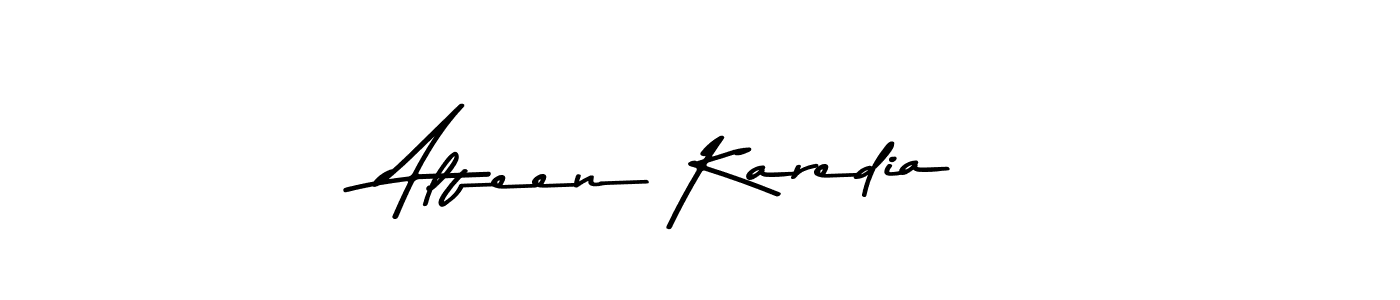 Make a beautiful signature design for name Alfeen Karedia. With this signature (Asem Kandis PERSONAL USE) style, you can create a handwritten signature for free. Alfeen Karedia signature style 9 images and pictures png