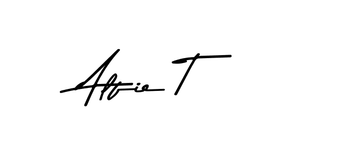 Make a beautiful signature design for name Alfie T. With this signature (Asem Kandis PERSONAL USE) style, you can create a handwritten signature for free. Alfie T signature style 9 images and pictures png