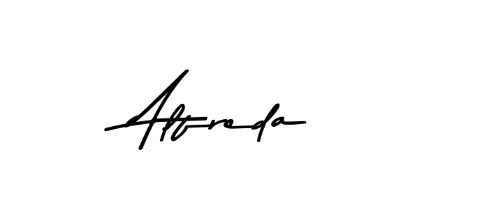 How to make Alfreda name signature. Use Asem Kandis PERSONAL USE style for creating short signs online. This is the latest handwritten sign. Alfreda signature style 9 images and pictures png