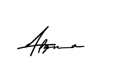 Create a beautiful signature design for name Algna. With this signature (Asem Kandis PERSONAL USE) fonts, you can make a handwritten signature for free. Algna signature style 9 images and pictures png