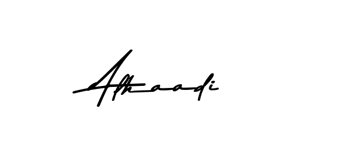 Use a signature maker to create a handwritten signature online. With this signature software, you can design (Asem Kandis PERSONAL USE) your own signature for name Alhaadi. Alhaadi signature style 9 images and pictures png