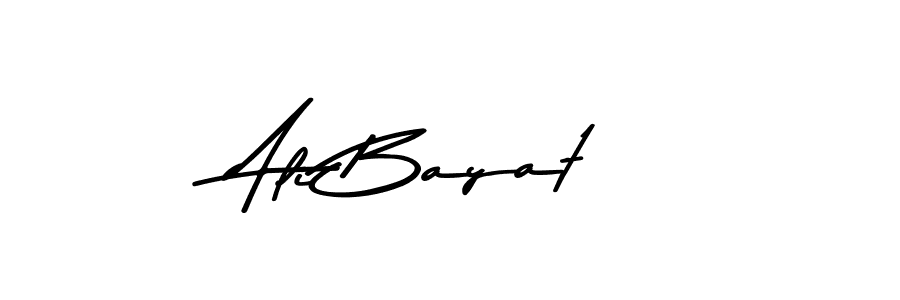 How to make Ali Bayat name signature. Use Asem Kandis PERSONAL USE style for creating short signs online. This is the latest handwritten sign. Ali Bayat signature style 9 images and pictures png