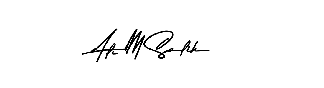 How to make Ali M Salih name signature. Use Asem Kandis PERSONAL USE style for creating short signs online. This is the latest handwritten sign. Ali M Salih signature style 9 images and pictures png