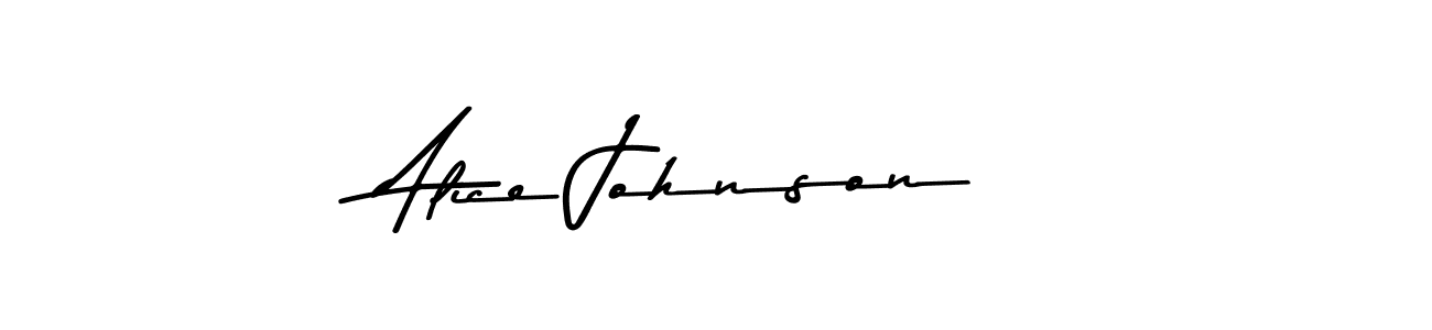 The best way (Asem Kandis PERSONAL USE) to make a short signature is to pick only two or three words in your name. The name Alice Johnson include a total of six letters. For converting this name. Alice Johnson signature style 9 images and pictures png