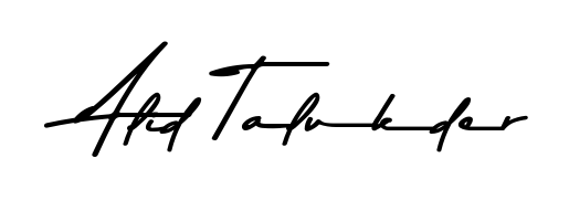 A classic penmanship look for Alid Talukder. The Asem Kandis PERSONAL USE font brings timeless elegance and confidence to every signed document. Alid Talukder signature style 9 images and pictures png