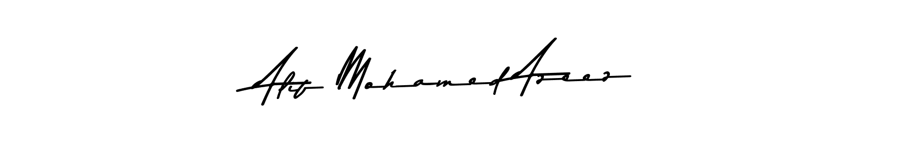 You should practise on your own different ways (Asem Kandis PERSONAL USE) to write your name (Alif Mohamed Azeez) in signature. don't let someone else do it for you. Alif Mohamed Azeez signature style 9 images and pictures png