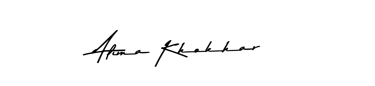 Alima Khokhar stylish signature style. Best Handwritten Sign (Asem Kandis PERSONAL USE) for my name. Handwritten Signature Collection Ideas for my name Alima Khokhar. Alima Khokhar signature style 9 images and pictures png
