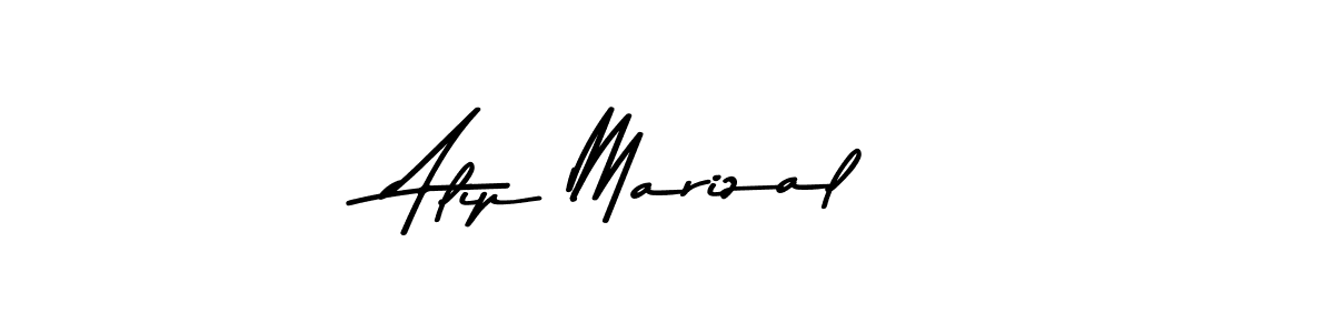 How to make Alip Marizal name signature. Use Asem Kandis PERSONAL USE style for creating short signs online. This is the latest handwritten sign. Alip Marizal signature style 9 images and pictures png