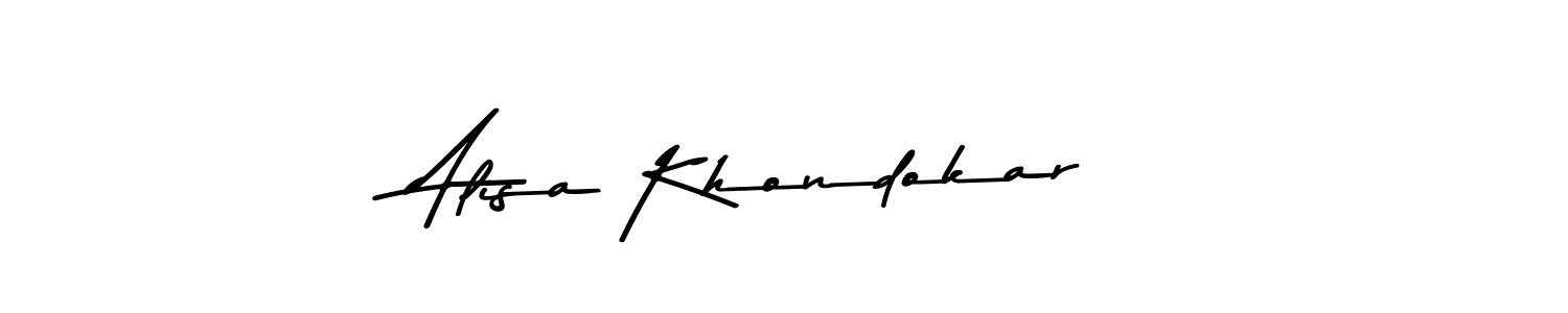 Use a signature maker to create a handwritten signature online. With this signature software, you can design (Asem Kandis PERSONAL USE) your own signature for name Alisa Khondokar. Alisa Khondokar signature style 9 images and pictures png