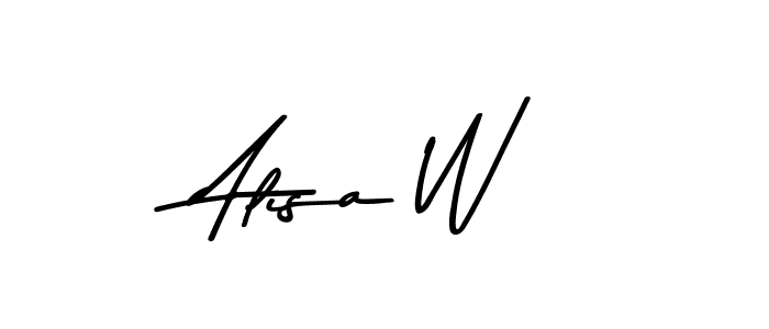 How to make Alisa W name signature. Use Asem Kandis PERSONAL USE style for creating short signs online. This is the latest handwritten sign. Alisa W signature style 9 images and pictures png