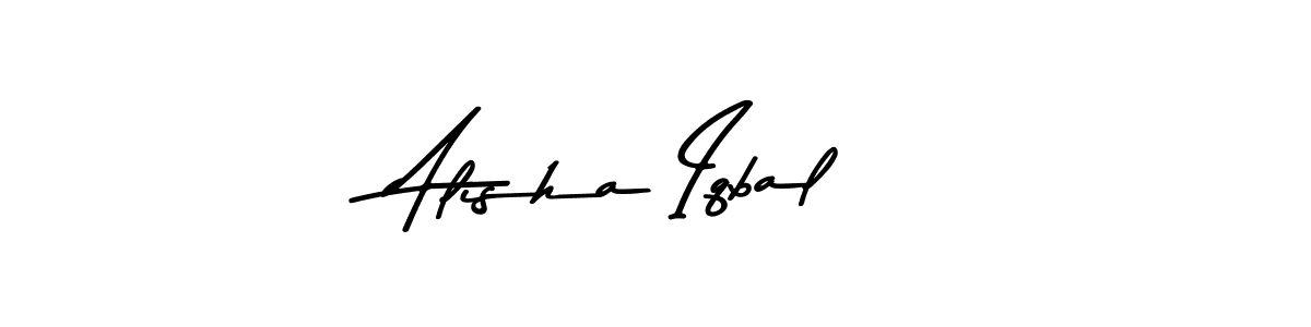 Design your own signature with our free online signature maker. With this signature software, you can create a handwritten (Asem Kandis PERSONAL USE) signature for name Alisha Iqbal. Alisha Iqbal signature style 9 images and pictures png