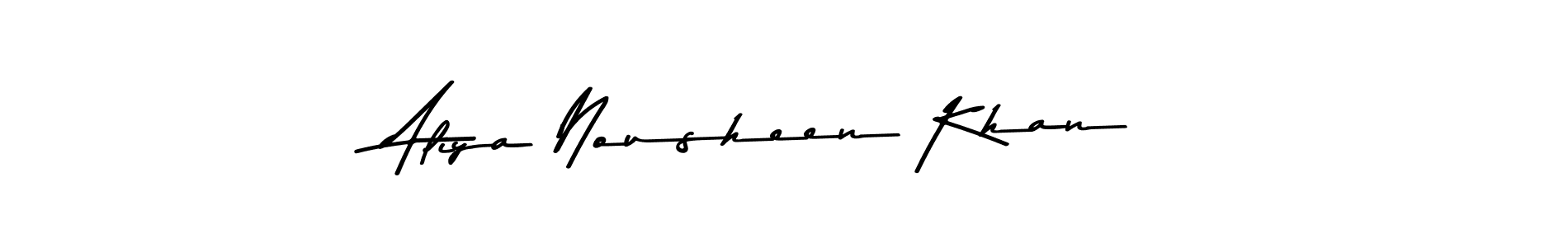 Create a beautiful signature design for name Aliya Nousheen Khan. With this signature (Asem Kandis PERSONAL USE) fonts, you can make a handwritten signature for free. Aliya Nousheen Khan signature style 9 images and pictures png