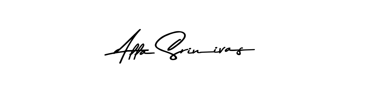 How to make Alla Srinivas name signature. Use Asem Kandis PERSONAL USE style for creating short signs online. This is the latest handwritten sign. Alla Srinivas signature style 9 images and pictures png