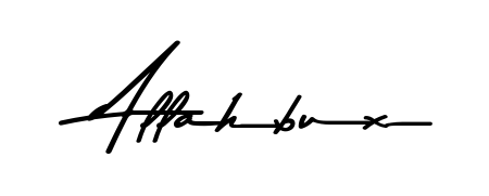 A stylish, flowing autograph style designed for name Allahbux using Asem Kandis PERSONAL USE typography. Perfect for digital creative projects. Allahbux signature style 9 images and pictures png