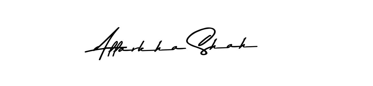 Also You can easily find your signature by using the search form. We will create Allarkha Shah name handwritten signature images for you free of cost using Asem Kandis PERSONAL USE sign style. Allarkha Shah signature style 9 images and pictures png
