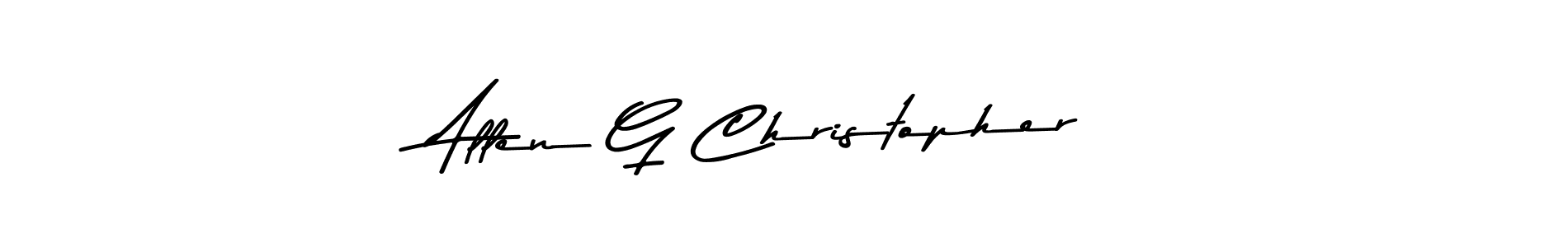 Allen G Christopher stylish signature style. Best Handwritten Sign (Asem Kandis PERSONAL USE) for my name. Handwritten Signature Collection Ideas for my name Allen G Christopher. Allen G Christopher signature style 9 images and pictures png