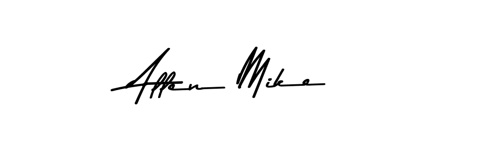 How to make Allen Mike name signature. Use Asem Kandis PERSONAL USE style for creating short signs online. This is the latest handwritten sign. Allen Mike signature style 9 images and pictures png
