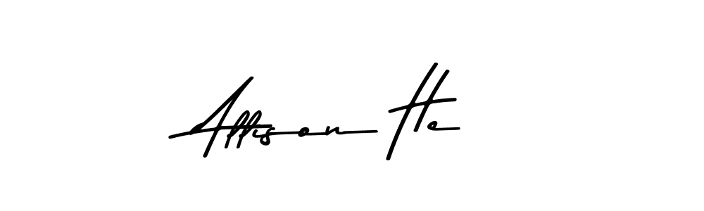 Make a beautiful signature design for name Allison He. Use this online signature maker to create a handwritten signature for free. Allison He signature style 9 images and pictures png
