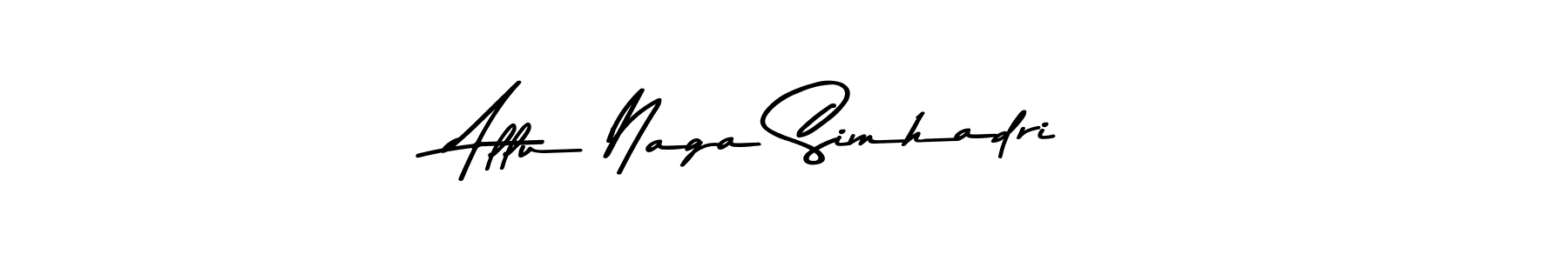 Make a beautiful signature design for name Allu Naga Simhadri. With this signature (Asem Kandis PERSONAL USE) style, you can create a handwritten signature for free. Allu Naga Simhadri signature style 9 images and pictures png