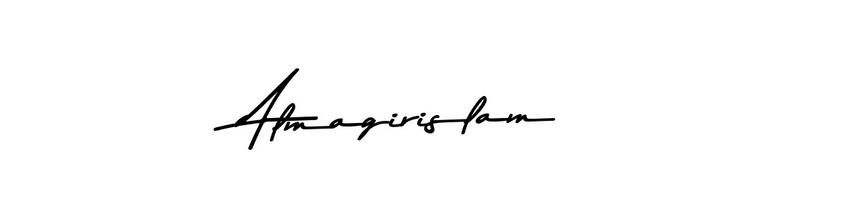 How to make Almagirislam name signature. Use Asem Kandis PERSONAL USE style for creating short signs online. This is the latest handwritten sign. Almagirislam signature style 9 images and pictures png