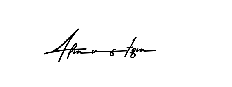 How to make Almustqm name signature. Use Asem Kandis PERSONAL USE style for creating short signs online. This is the latest handwritten sign. Almustqm signature style 9 images and pictures png