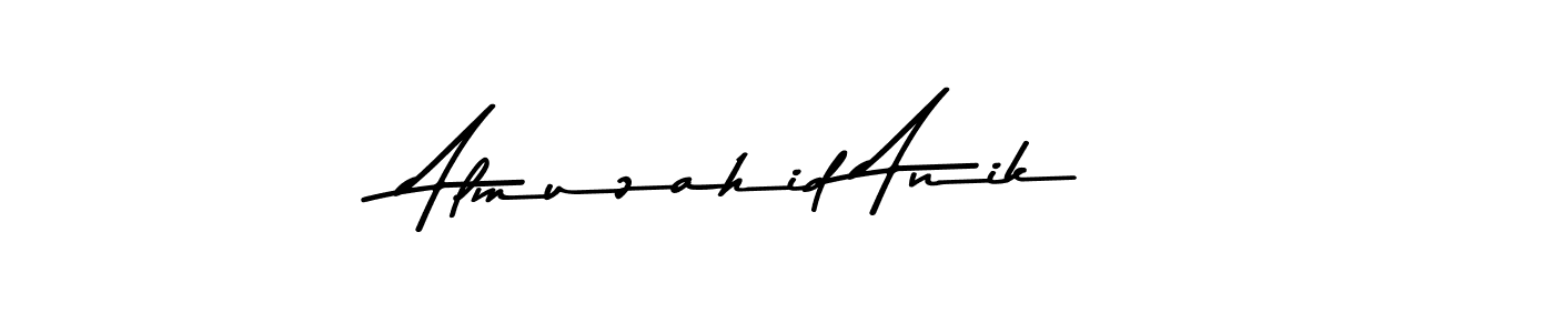 The best way (Asem Kandis PERSONAL USE) to make a short signature is to pick only two or three words in your name. The name Almuzahid Anik include a total of six letters. For converting this name. Almuzahid Anik signature style 9 images and pictures png