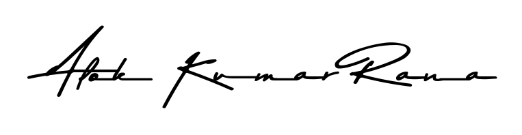 The Asem Kandis PERSONAL USE font gives name Alok Kumar Rana a signature that looks effortless yet distinguished. Download high-res PNG instantly. Alok Kumar Rana signature style 9 images and pictures png