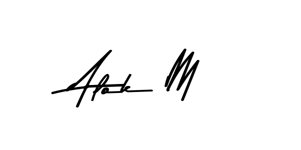 How to make Alok M signature? Asem Kandis PERSONAL USE is a professional autograph style. Create handwritten signature for Alok M name. Alok M signature style 9 images and pictures png