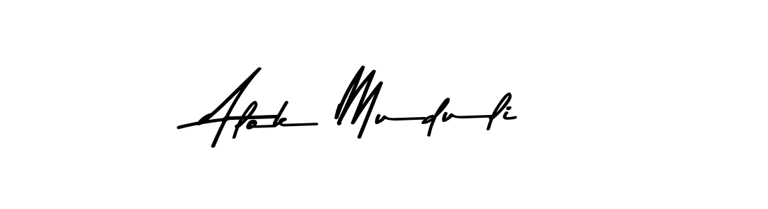 Make a beautiful signature design for name Alok Muduli. With this signature (Asem Kandis PERSONAL USE) style, you can create a handwritten signature for free. Alok Muduli signature style 9 images and pictures png