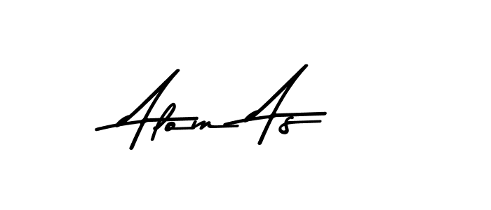 How to make Alom As name signature. Use Asem Kandis PERSONAL USE style for creating short signs online. This is the latest handwritten sign. Alom As signature style 9 images and pictures png