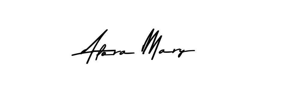 How to make Alora Mary name signature. Use Asem Kandis PERSONAL USE style for creating short signs online. This is the latest handwritten sign. Alora Mary signature style 9 images and pictures png