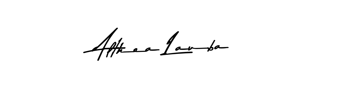 How to make Althea Lauba name signature. Use Asem Kandis PERSONAL USE style for creating short signs online. This is the latest handwritten sign. Althea Lauba signature style 9 images and pictures png