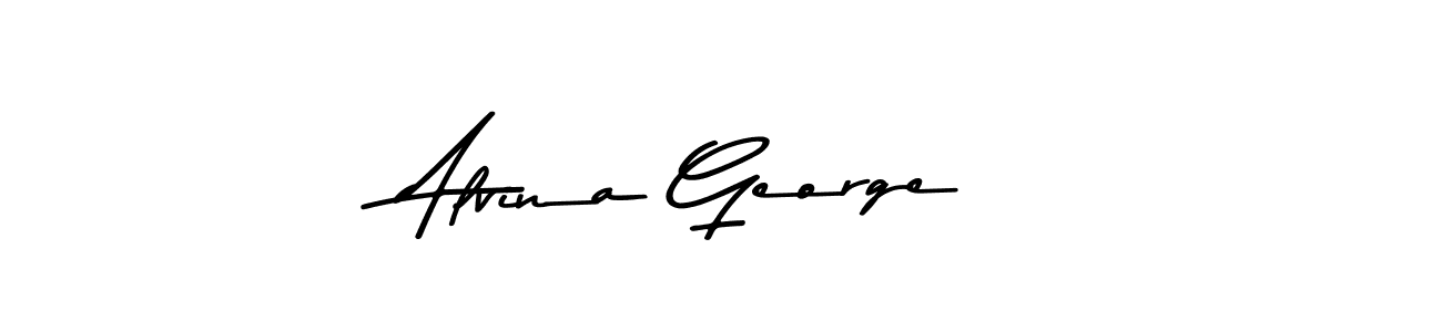 How to make Alvina George name signature. Use Asem Kandis PERSONAL USE style for creating short signs online. This is the latest handwritten sign. Alvina George signature style 9 images and pictures png