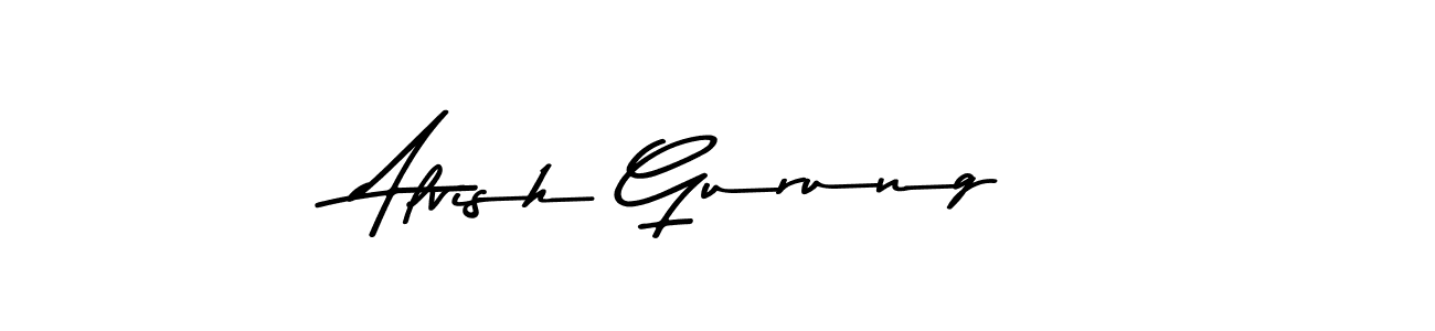 Design your own signature with our free online signature maker. With this signature software, you can create a handwritten (Asem Kandis PERSONAL USE) signature for name Alvish Gurung. Alvish Gurung signature style 9 images and pictures png
