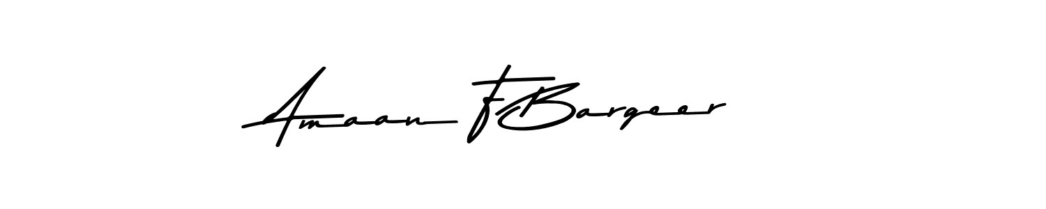 Also we have Amaan F Bargeer name is the best signature style. Create professional handwritten signature collection using Asem Kandis PERSONAL USE autograph style. Amaan F Bargeer signature style 9 images and pictures png