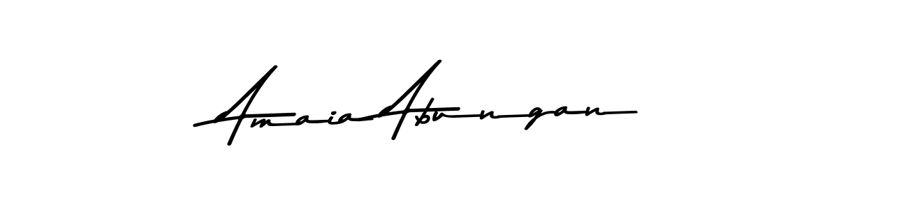 How to make Amaia Abungan name signature. Use Asem Kandis PERSONAL USE style for creating short signs online. This is the latest handwritten sign. Amaia Abungan signature style 9 images and pictures png