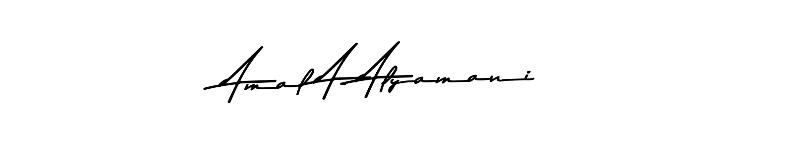 Create a beautiful signature design for name Amal A. Alyamani. With this signature (Asem Kandis PERSONAL USE) fonts, you can make a handwritten signature for free. Amal A. Alyamani signature style 9 images and pictures png