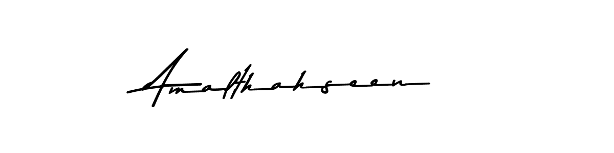 How to make Amalthahseen name signature. Use Asem Kandis PERSONAL USE style for creating short signs online. This is the latest handwritten sign. Amalthahseen signature style 9 images and pictures png