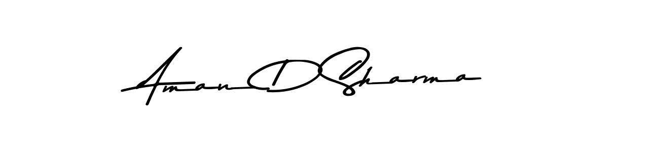 How to make Aman D Sharma name signature. Use Asem Kandis PERSONAL USE style for creating short signs online. This is the latest handwritten sign. Aman D Sharma signature style 9 images and pictures png