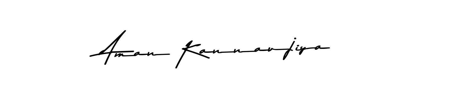 How to make Aman Kannaujiya name signature. Use Asem Kandis PERSONAL USE style for creating short signs online. This is the latest handwritten sign. Aman Kannaujiya signature style 9 images and pictures png